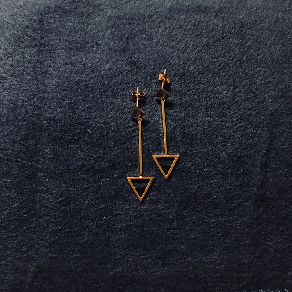 Gold "Arrow" Earrings | Japanese Sutairu - New! - Picture 3 of 6